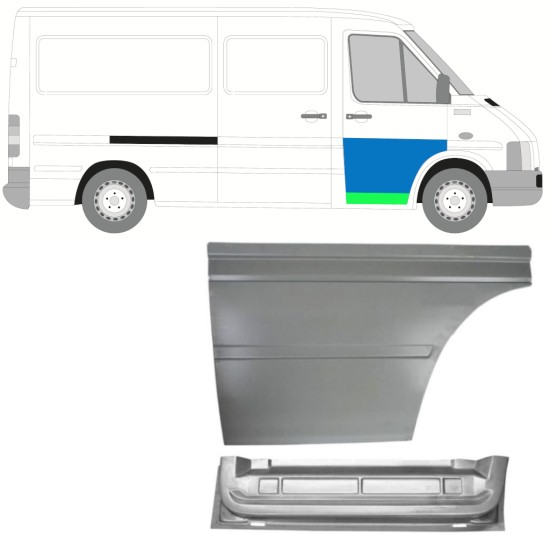 Priekšpuse durvju iekšējais un ārējais panelis priekš Volkswagen LT 1996-2005 / Labā 16569