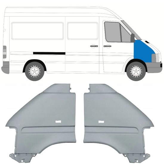 Priekšējais spārns priekš Volkswagen LT 1996-2005 / Kreisais+Labais / Komplekts 9742