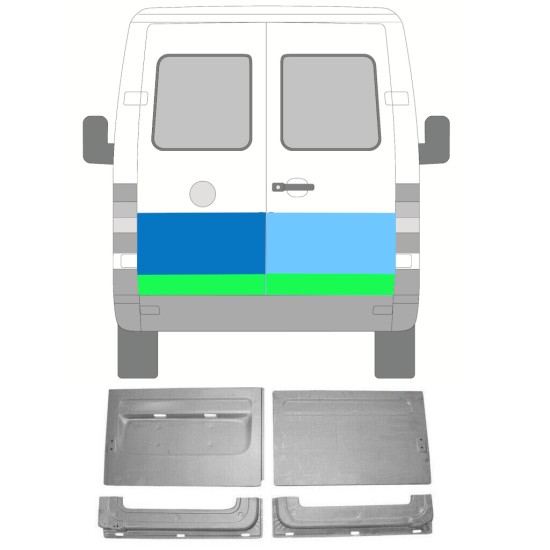 Aizmugurējo durvju panelis priekš Volkswagen LT 1996-2005 / Kreisais+Labais / Komplekts 16586