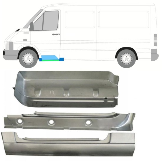 Iekšējais slieksnis + spārns + priekšējais pakāpiens priekš Volkswagen LT 1996-2005 / Kreisā 16572