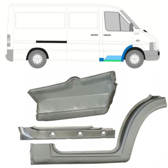 Iekšējais slieksnis + spārns + priekšējais pakāpiens priekš Volkswagen LT 1996-2005 / Labā 16573