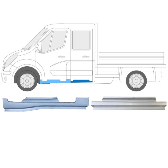 Remontdaļu komplekts priekš Renault Master 2010- / Kreisā / Dubultā kabīne / 14912