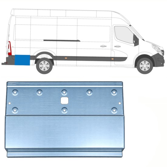 Aizmugurējā arka aizmugurējā daļa priekš Nissan NV400 2010- / Kreisais = Labais (simetrisks) 17301