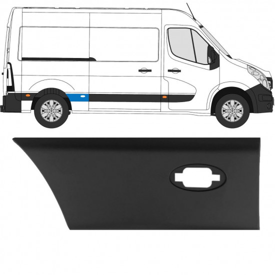 Aizmugurējā spārna sānu josla ar lukturi priekš Renault Master 2010- / L2 / Labā 10930