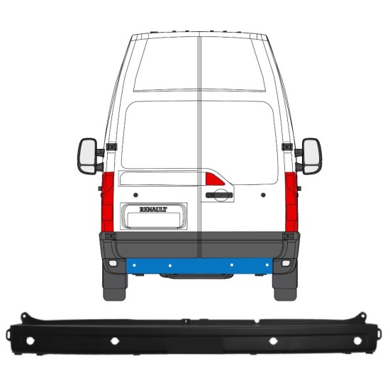 Aizmugurējais bamperis ar PDC priekš Nissan NV400 2010- 16389