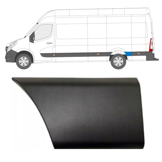 Aizmugurējā spārna sānu josla aiz riteņa priekš Opel Movano 2010-2021 / Kreisā 16664
