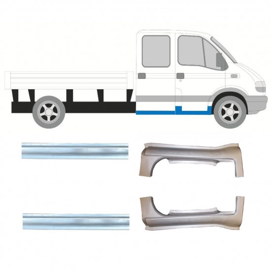 Remontdaļu komplekts priekš Renault Master 1998-2010 / Kreisais+Labais / Dubultā kabīne /  10261