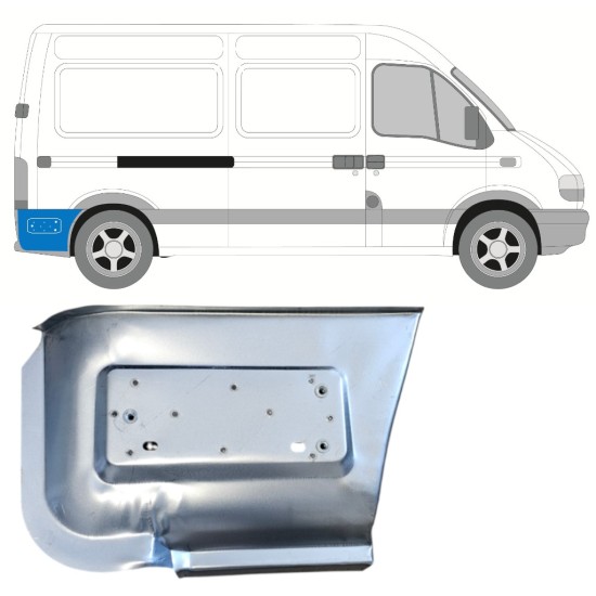Aizmugurējā arka apakšējā daļa aiz riteņa priekš Renault Master 1998-2010 / Labā 14877