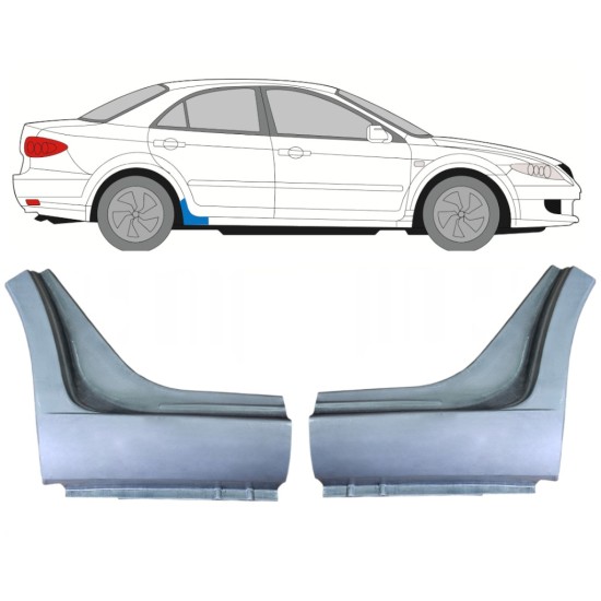 Sliekšņa beigu daļa priekš Mazda 6 GG GY 2002-2007 / Kreisais+Labais / Komplekts 9989