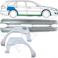 Slieksnis + aizmugurējā spārna daļa priekš Mazda 6 GG GY 2002-2007 / Kreisais+Labais / COMBI / Komplekts 10538