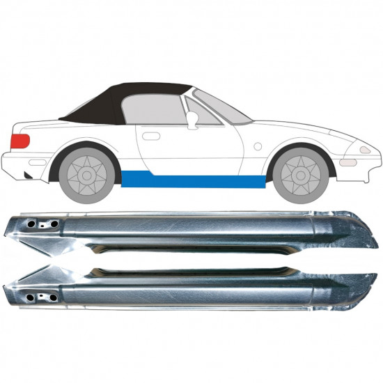 Pilns slieksnis priekš Mazda MX-5 1989-1998 / Kreisais+Labais / Komplekts 9444