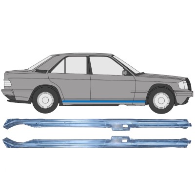 Sliekšņa augšējā daļa priekš Mercedes 190 W201 1982-1993 / Kreisais+Labais / Komplekts 16294