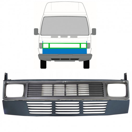 Priekšējais rāmis + Režģis priekš Mercedes 207-410 1977-1995  / Komplekts 10445