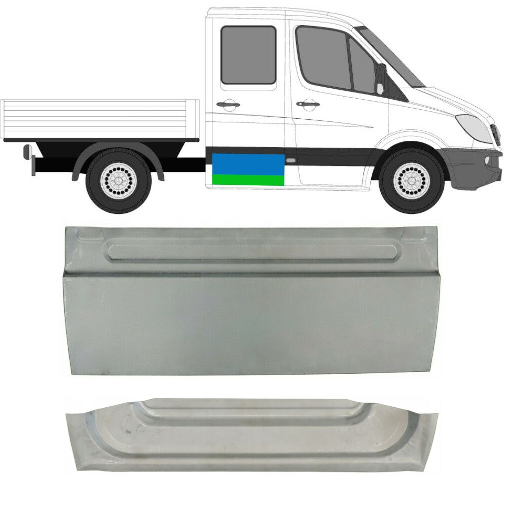 Aizmugurējo Durvju Panelis Priekš Mercedes Sprinter 2006-2018 / Kreisais = Labais (Simetrisks) / Komplekts 10512