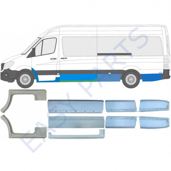 Remontdaļu komplekts priekš Mercedes Sprinter 2006- / LWB / Kreisais+Labais /  10665