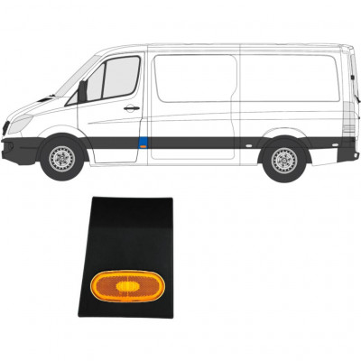 Priekšējā statņa sānu josla ar lukturi priekš Mercedes Sprinter 2006- / Kreisā / Komplekts 10684