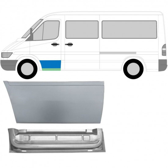 Priekšpuse durvju panelis priekš Mercedes Sprinter 1995-2006 / Kreisā / Komplekts 10562
