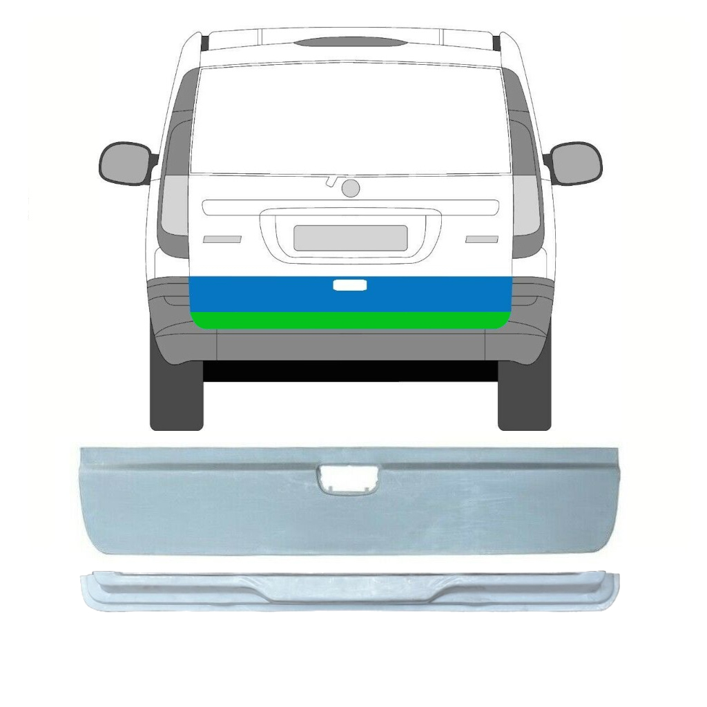 Aizmugurējo Durvju Iekšējā Un Ārējā Daļa Priekš Mercedes Vito W639 2003-2014 / Komplekts 9784