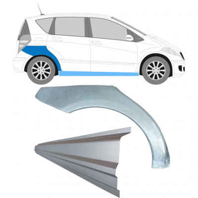 Slieksnis + aizmugurējā spārna daļa priekš Mercedes A-class 2004-2012 / Labā / Komplekts 11314