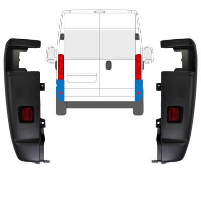 Aizmugurējā bufera stūris 270 grādi priekš Opel Movano 2021-2026 / Kreisais+Labais / Komplekts 15797