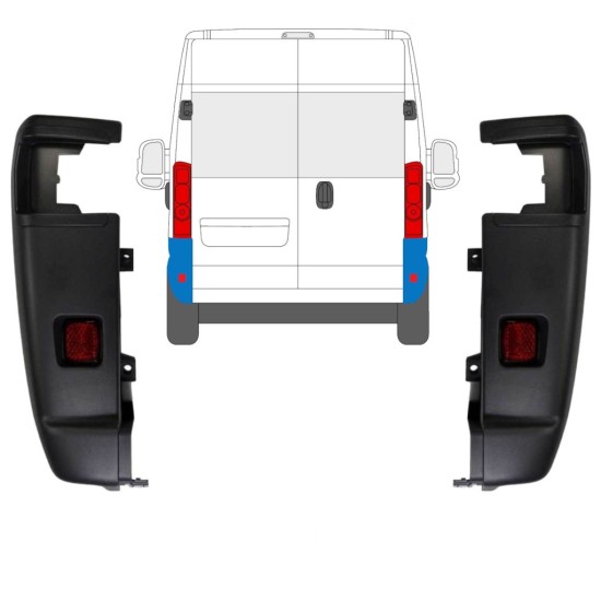 Aizmugurējā bufera stūris 270 grādi priekš Opel Movano 2021-2026 / Kreisais+Labais / Komplekts 15797