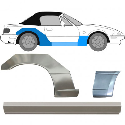 Slieksnis + priekšējā spārna daļa + aizmugurējā spārna daļa priekš Mazda MX-5 1989-1998 / Labā / Komplekts 12580