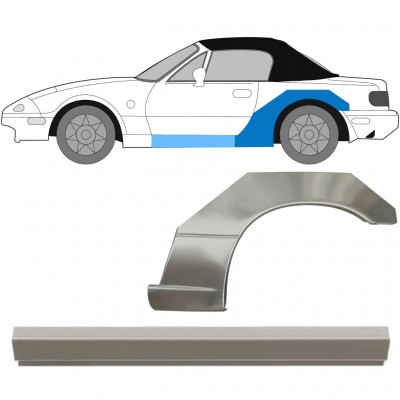 Slieksnis + aizmugurējā spārna daļa priekš Mazda MX-5 1989-1998 / Kreisā / Komplekts 11142