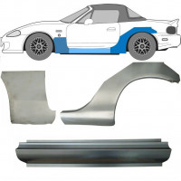 Slieksnis + priekšējā spārna daļa + aizmugurējā spārna daļa priekš Mazda MX-5 1998-2005 NB / Kreisā / Komplekts 11151