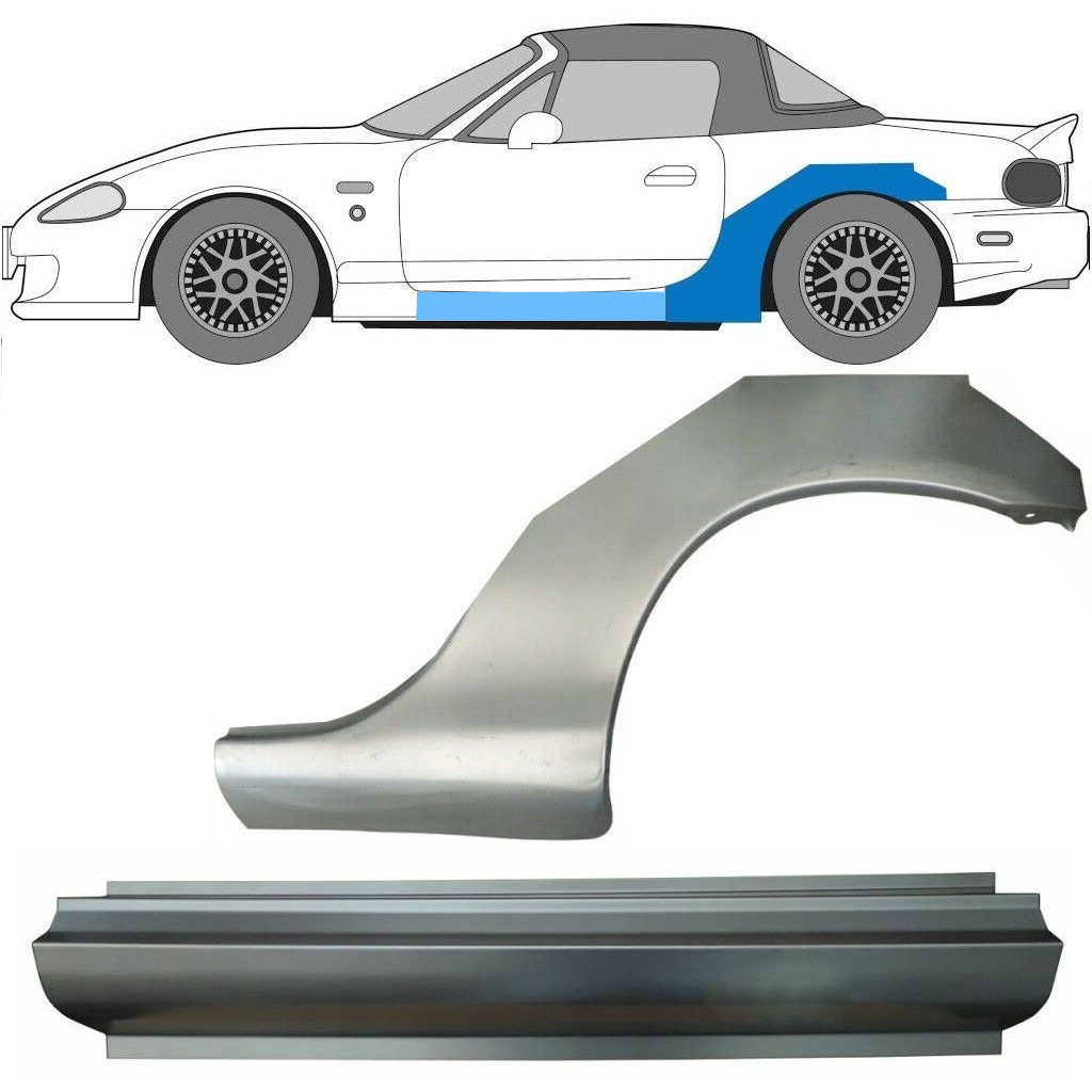 Slieksnis + Aizmugurējā Spārna Daļa Priekš Mazda Mx-5 1998-2005 Nb / Kreisā / Komplekts 10274