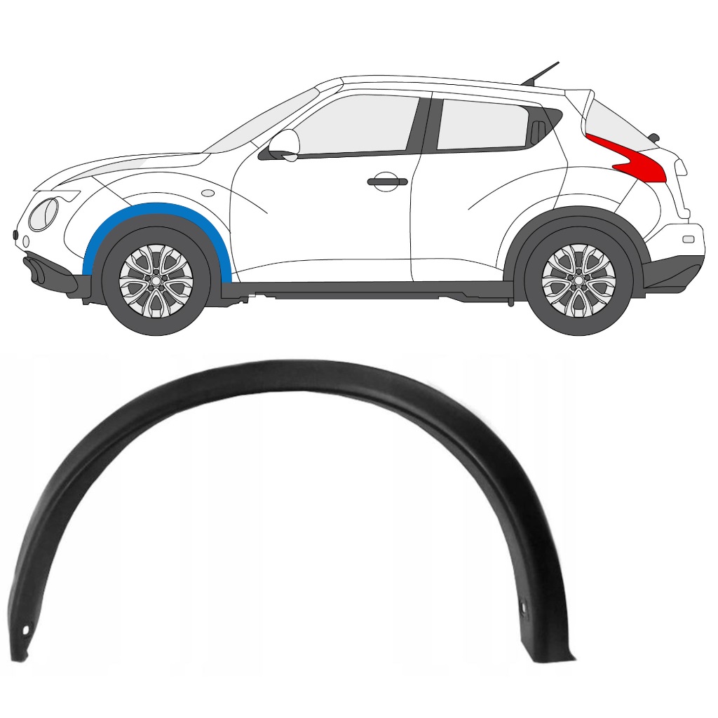 Priekšējā Spārna Sānu Josla Priekš Nissan Juke 2010-2019 / Kreisā 7897