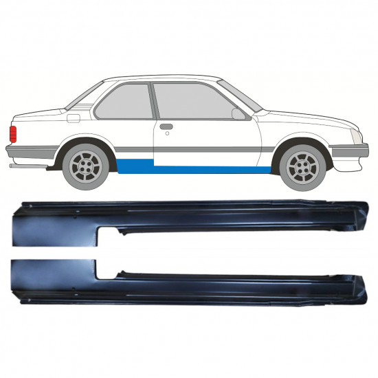 Slieksnis priekš Opel Ascona / Vauxhall Cavalier 1981-1988 / Kreisais+Labais / Komplekts 10981