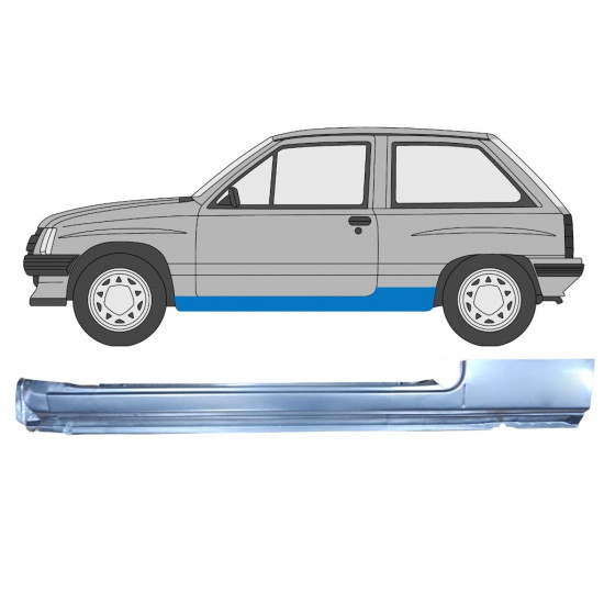 Pilns slieksnis priekš Opel Corsa A 1982-1993  / Kreisā 7704