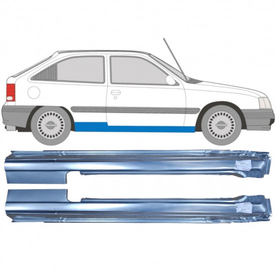 Slieksnis priekš Opel Kadett 1984-1993 / Kreisais+Labais / Komplekts 9449