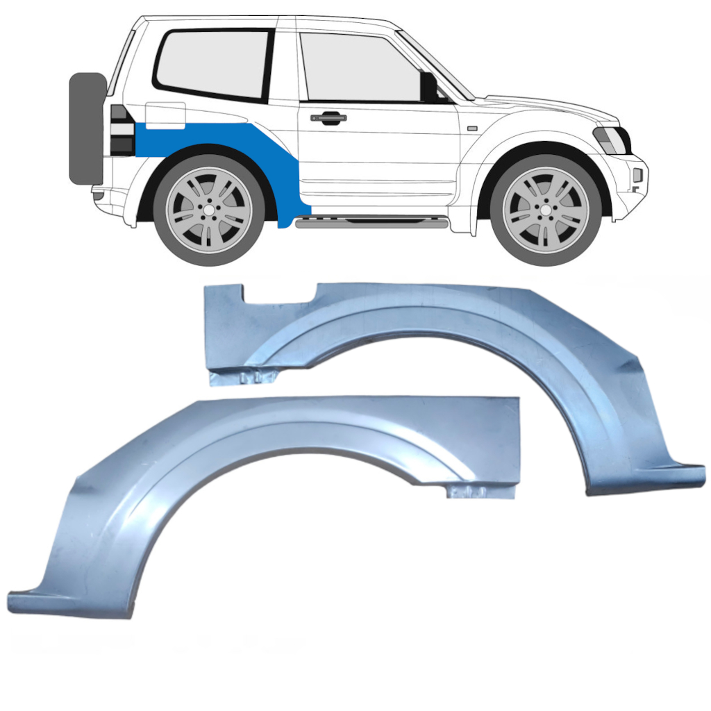 Aizmugurējā Arka Priekš Mitsubishi Pajero 1999-2006 / Kreisais+Labais / Komplekts 9411