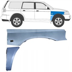 Priekšējā spārna daļa priekš Mitsubishi Pajero Sport 1996-2008 / Labā / Komplekts 8542