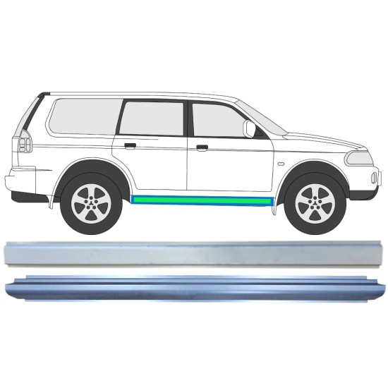 Iekšējais un ārējais slieksnis priekš Mitsubishi Pajero Sport 1996-2008 / Kreisais = Labais (simetrisks) / Komplekts 14873
