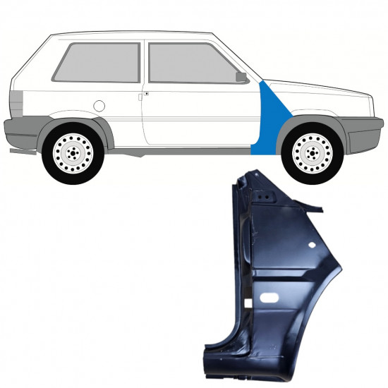 Priekšējā spārna daļa priekš Fiat Panda 1980-2002 / Labā 11811