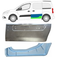 Bīdāmo durvju iekšējā un ārējā daļa priekš Citroen Berlingo 2008-2018 / Kreisā 17087