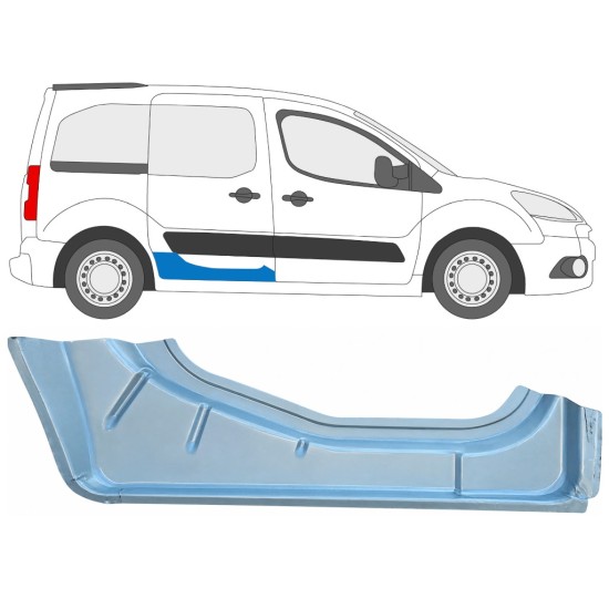 Bīdāmo durvju iekšējā daļa priekš Citroen Berlingo 2008-2018 / Labā 17070