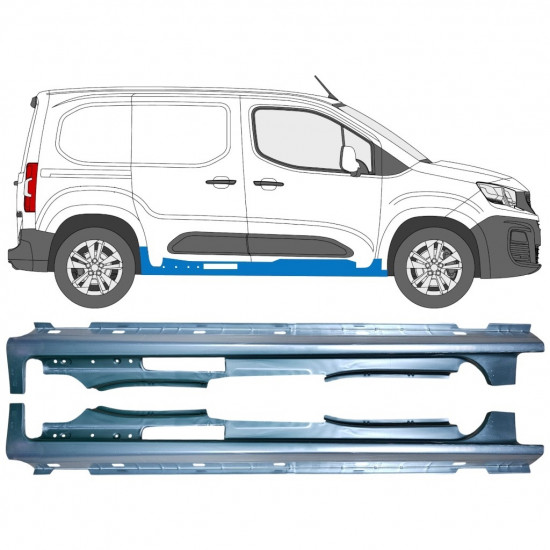 Pilns slieksnis priekš Toyota Proace City 2019- / Kreisā / Labā / Kreisais+Labais 15958