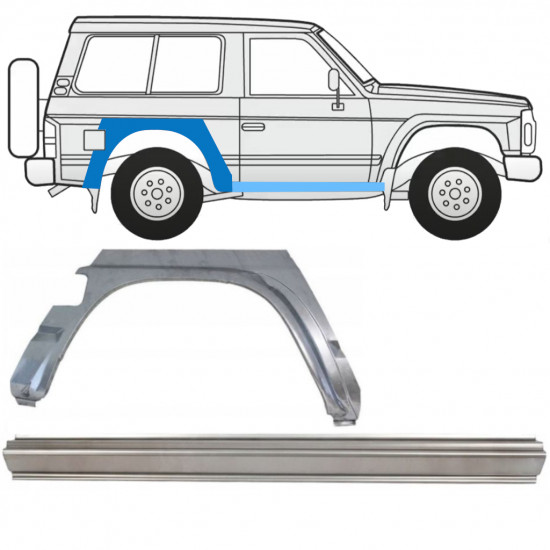 Slieksnis + aizmugurējā spārna daļa priekš Nissan Patrol 1990-1997 / Labā / Komplekts 11540