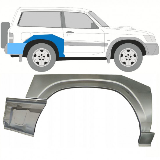 Aizmugurējā arka priekš Nissan Patrol 1997-2009 / Labā / Komplekts 10798