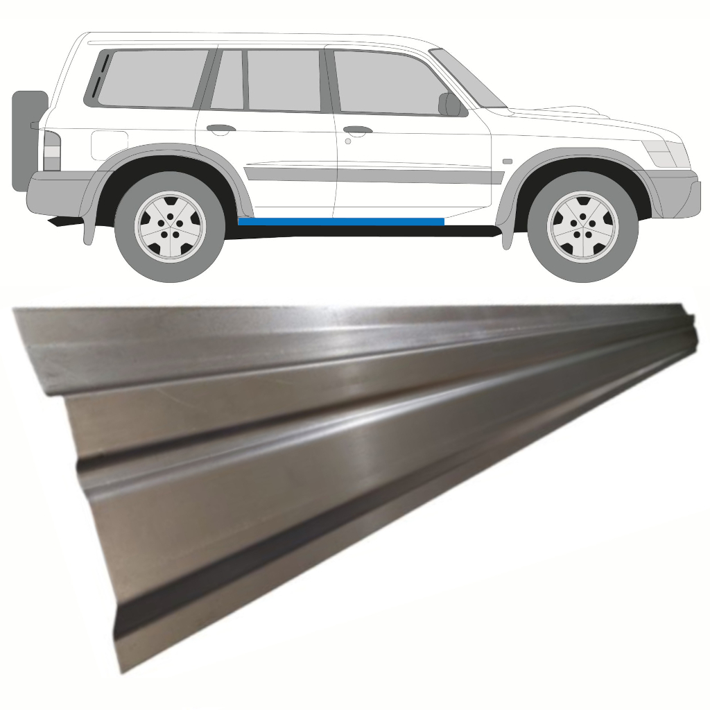 Iekšējais Slieksnis Priekš Nissan Patrol Y61 Gy61 1997-2009 / Kreisais = Labais (Simetrisks) 8706
