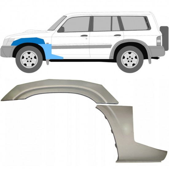 Priekšējā spārna daļa priekš Nissan Patrol 1997-2009 / Kreisā / Komplekts 10033