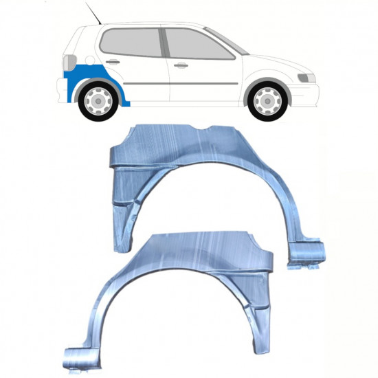 Aizmugurējā arka apakšējā daļa priekš VW Polo 1994-1999 / Kreisais+Labais / Komplekts 10196