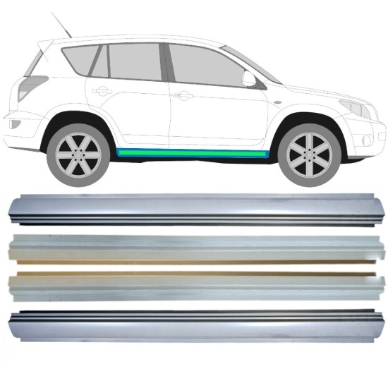 Iekšējais un ārējais slieksnis priekš Toyota Rav4 2006-2013 / Kreisais+Labais / Komplekts 14910 Iekšējais un ārējais slieksnis priekš Toyota Rav4 2006-2013 / Kreisais+Labais / Komplekts 14910
