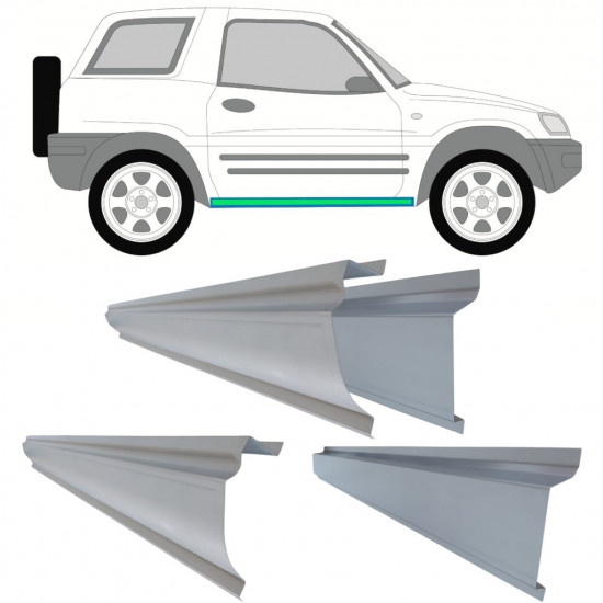 Iekšējais un ārējais slieksnis priekš Toyota RAV4 1994-2000 / Kreisais = Labais (simetrisks) / Komplekts 11325