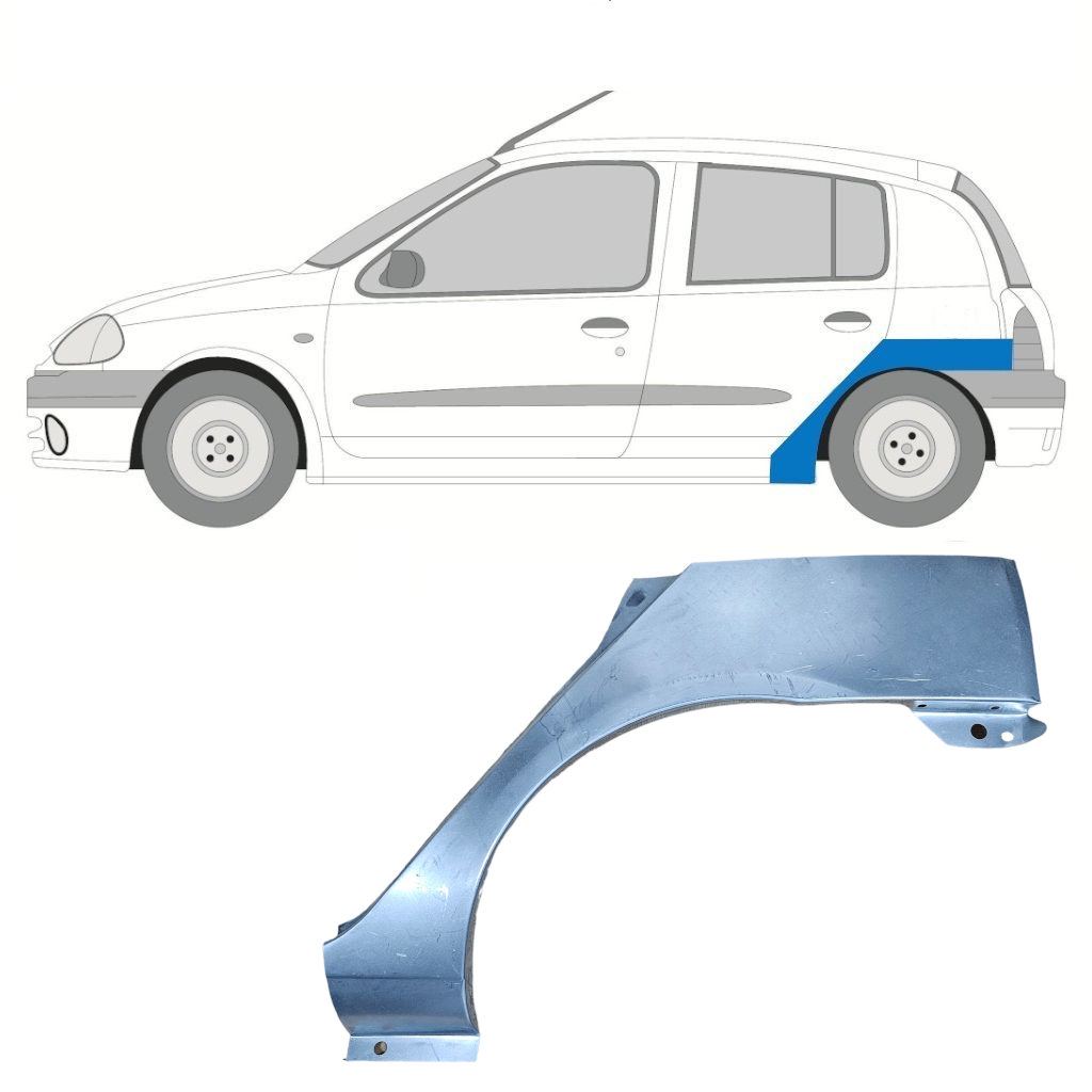 Aizmugurējā Arka Priekš Renault Clio Ii 1998-2012 / Kreisā 7266