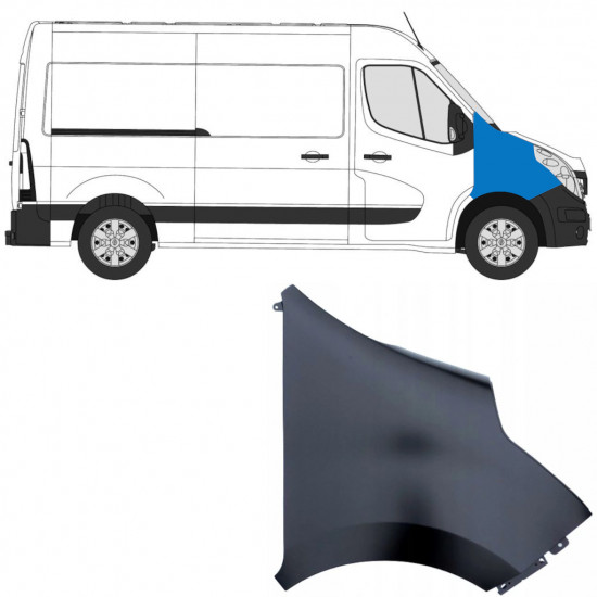 Priekšējais spārns priekš Renault Master 2010-2019 / Labā 9016