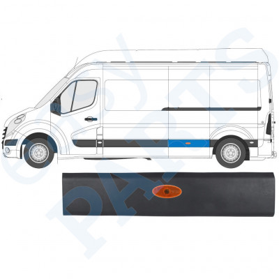 Sānu josla ar lukturi priekš Renault Master 2010- / LWB / Kreisā /  10549